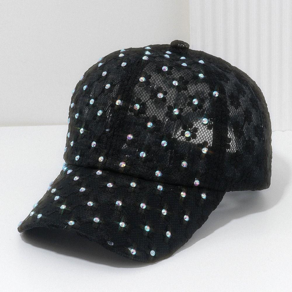 Gorra de Béisbol Ligera de Verano Bordado de Flores Sombrero para el Sol para Exteriores Moda Femenina