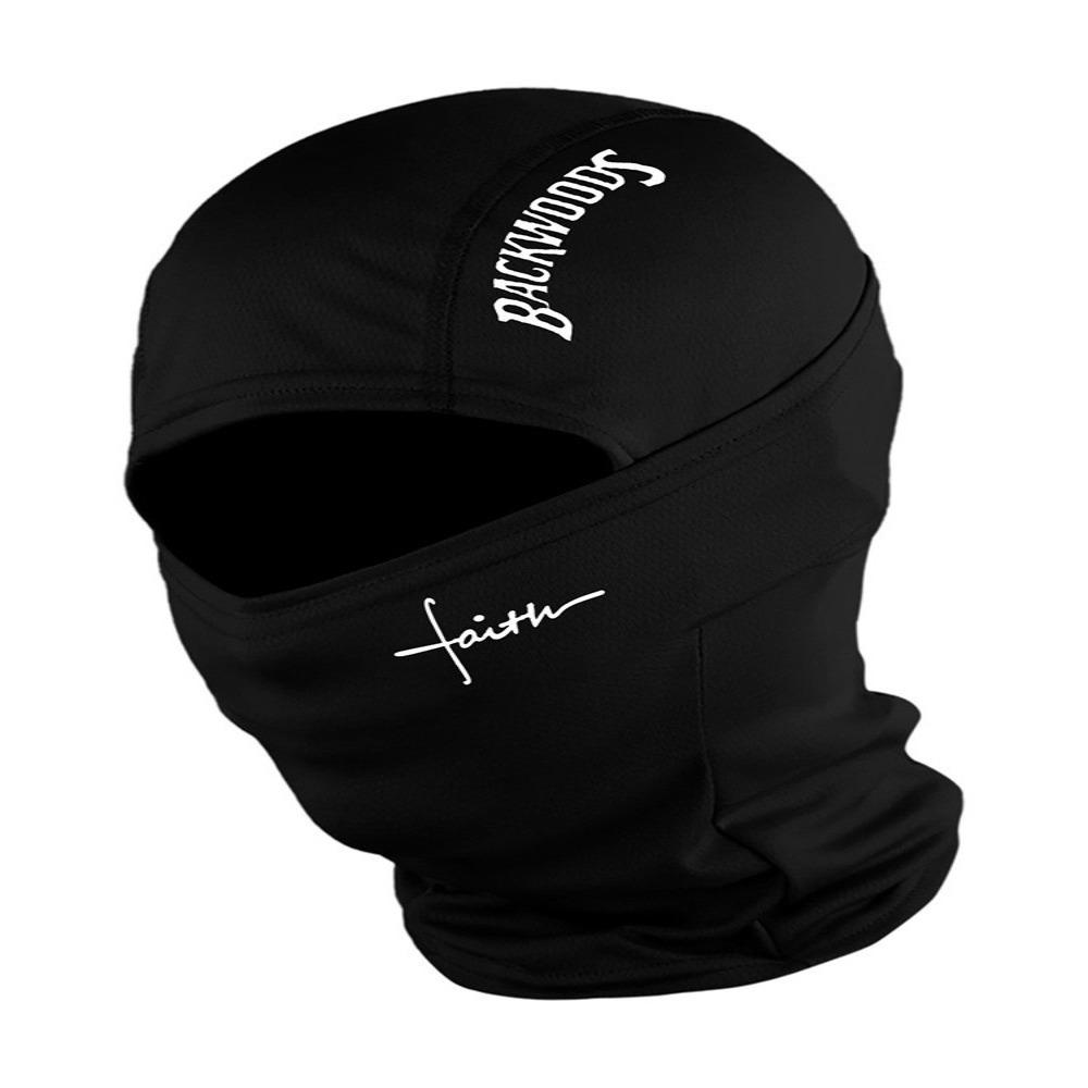 Letter Print Full Face Mask Red Heart Pattern Hood Cover Balaclava Hat Sun Protection