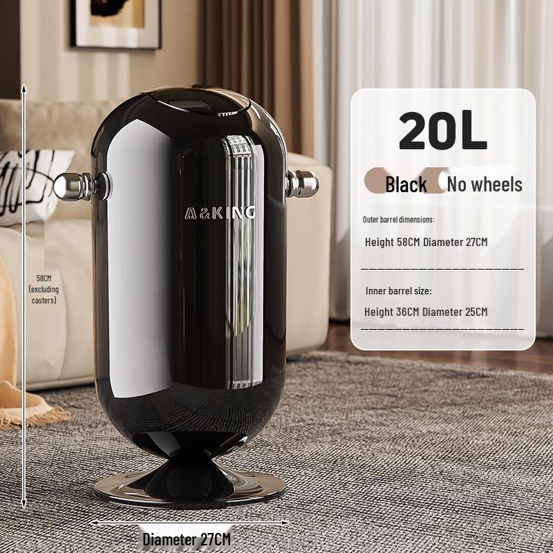 High-End Large Capacity Trash Can with Lid – Elevated Design for Kitchen & Living Room, No Bend Needed, Stylish & Sophisticated Appearance