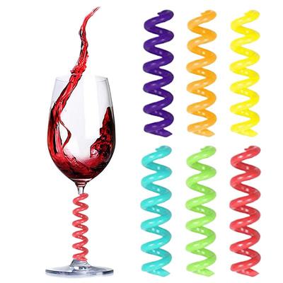 Spring Wine Glass Ring Wine Glass Identifier Wine Accessories 6PCS Wine Stem Glass Markers Set Silicone Vibrant Drink Labels