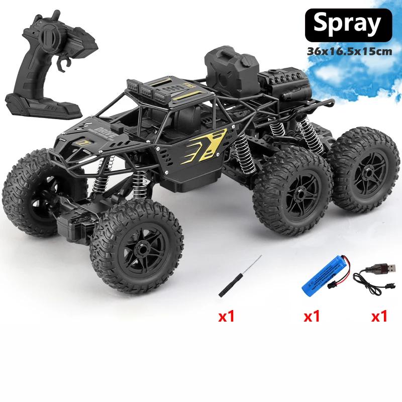 1: 18 Six Wheel Drive Rc Car Cross-Country Climbing Spray Racing Car Remote Control Electric Car Fall Resistant Boy Toy Gift