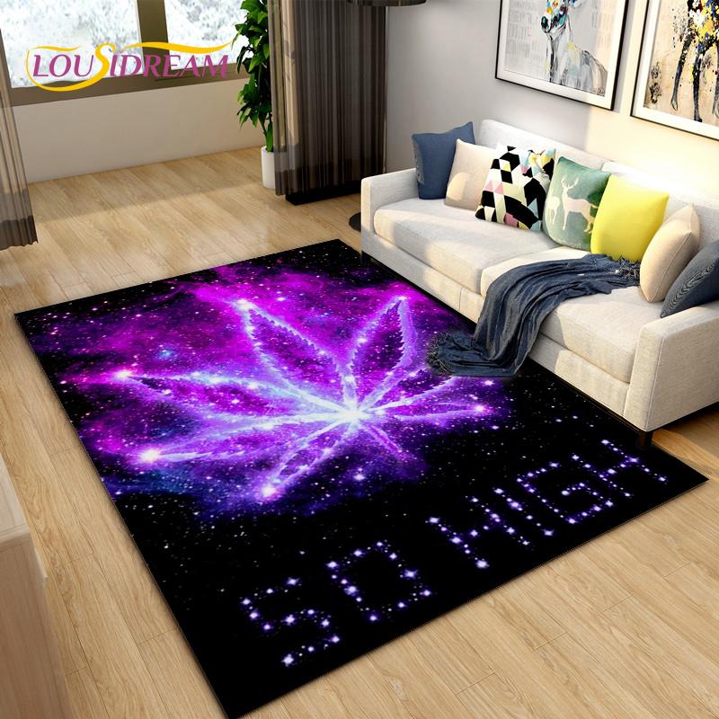 Reggae Music Jamaican Style Maple Leaf Area Rug,Carpet Rug for Living Room Bedroom Sofa Decoration,Kitchen Non-slip Floor Mat