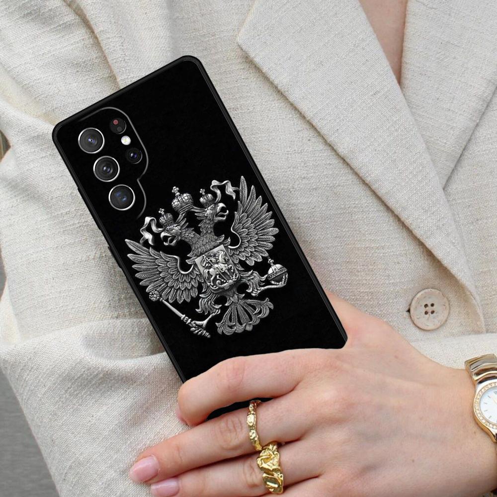 Russia Flag Coat Arms Cell Phone Case for Samsung Galaxy S26 Ultra S25 S24 S23 S22 S21 S20 Note10 Cover