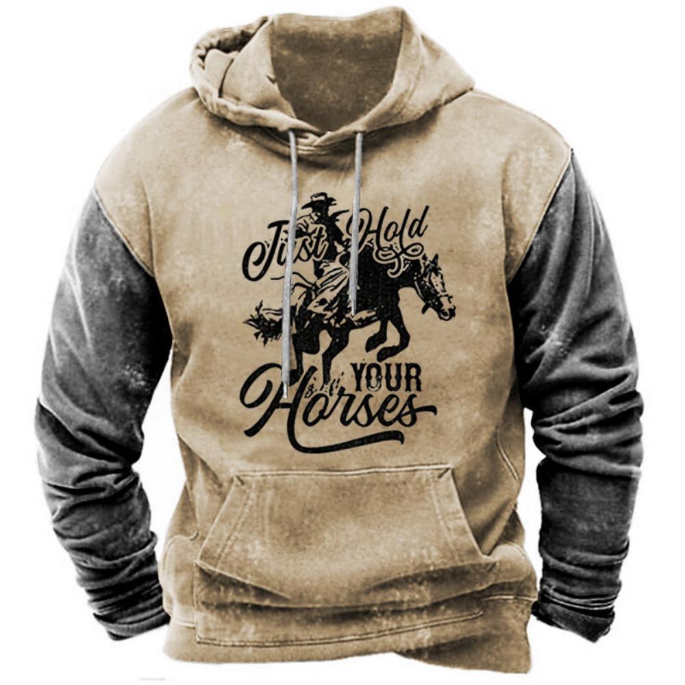 Cross border new casual trend hoodie hoodie retro 3D printed men's sportswear European and American streetwear