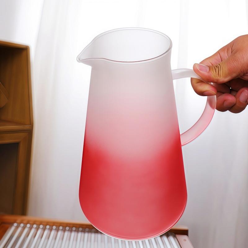 Transparent Glass Belt Handle Heat resistant Simple Cool Water Kettle Household Living Room Large Capacity Juice Cold Drink Cool Water Kettle