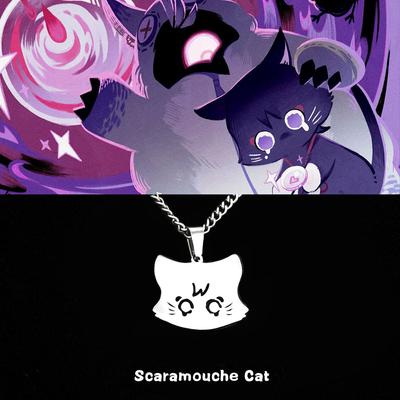 2023 Scaramouche Cat Necklace For Women Men Titanium Steel Genshin Impact Pendant Sweater Chain Anime Cos Jewelry Couple Gift
