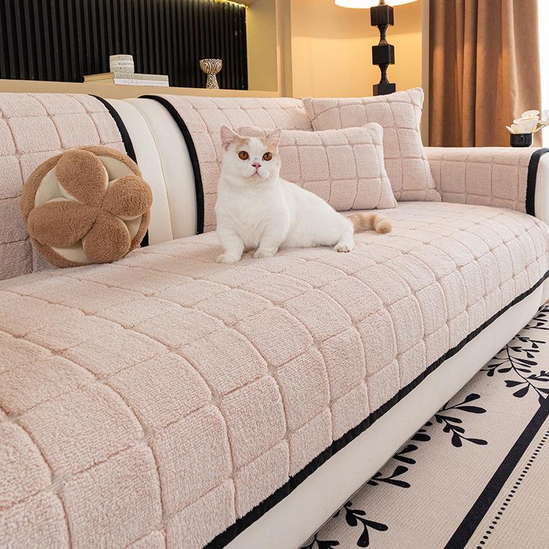 Simple Style Sofa Cover Fabric Straight Row Anti Slip Sofa Cushion Cover Skin Friendly And Durable Autumn Winter New Style M107