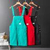 Men's Y2K Bib Overalls Shorts Casual Summer Plus Size Suspenders Breeches Khaki Black Green