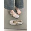 One-word hairy shoes women's Doudou shoes single shoes women's outer ladyshoes flat bottom thick sole velvet cotton