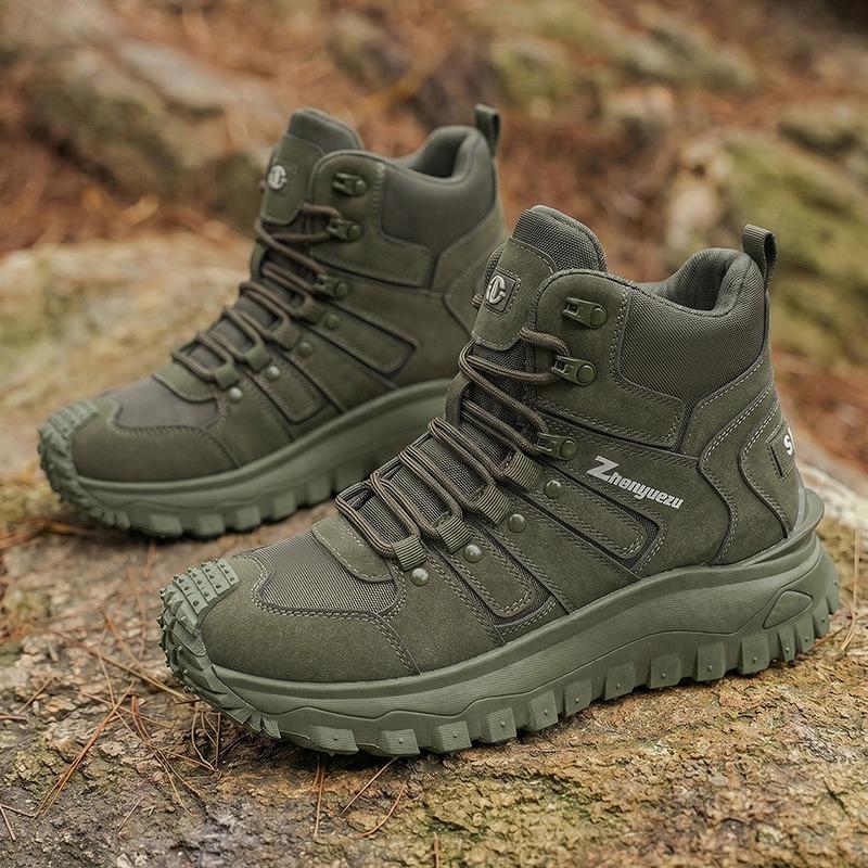 Men Outdoor Functional Hiking Trekking Wear Resistant Work Shoes Light Thick Sole Casual Sports Shoes