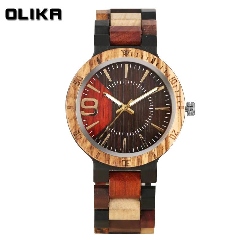 Neue Top-Marke Drei-Zeiger-Holzuhr Europäische und Amerikanische Lässige Schlichte Neutrale Hochwertige Quarz-Holzuhr