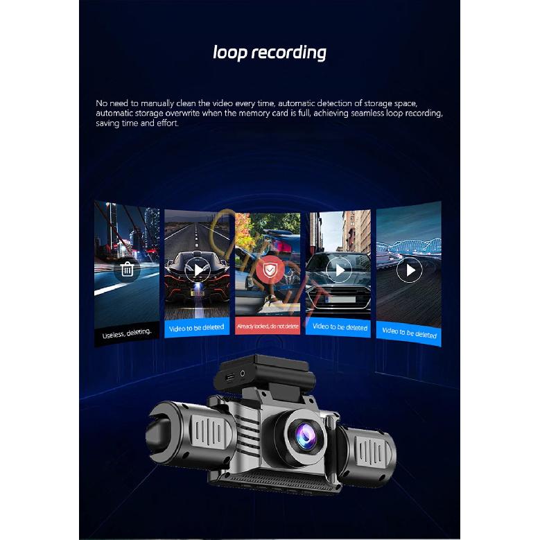 2026 New 360° Car Dash Cam 3/4 Channel WiFi APP Dash Cam HD 1080P Car DVR Loop Recording Night Vision Add 24H Parking Monitor