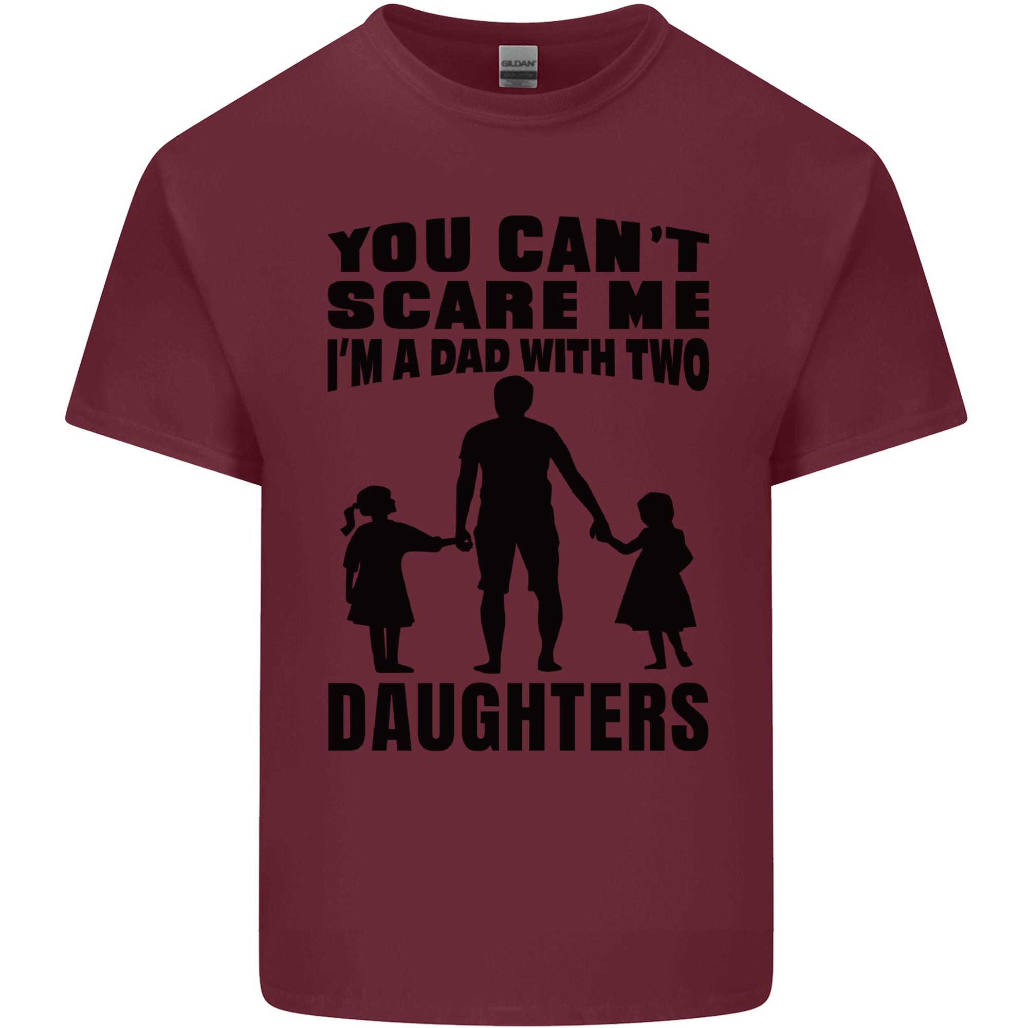 Dad With Two Daughters Funny Fathers Day Unisexs Light Cotton TShirt S
