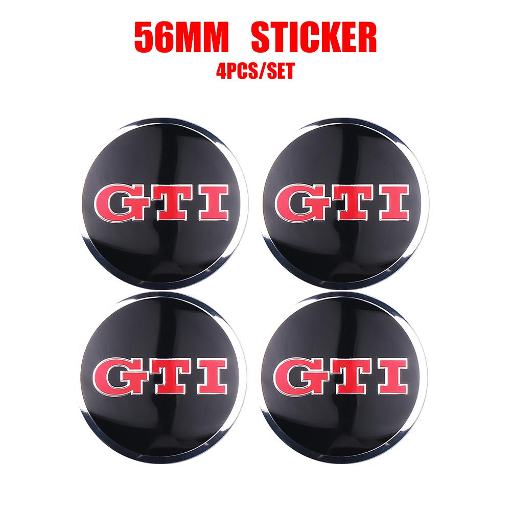4Pcs 56MM Car Wheel Center Hub Cap Stickers For VW GTI Golf Polo Passat Mk6 MK7 Tiguan R32 RLine Magotan Jetta Bora Beetle Trunk