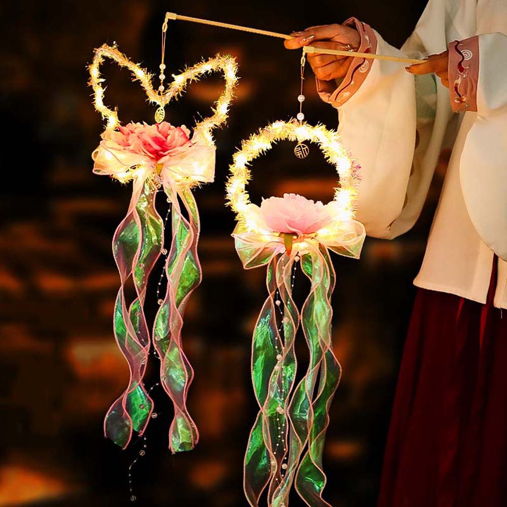 

Chinese Style Mid-Autumn Jellyfish Lantern Butterfly Shape Handheld Luminous Lantern Children Gift