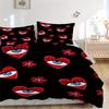 3pcs Heart Eyes Bedding Set, Suitable for Bedroom Decoration, (Includes 1 Duvet Cover And 2 Pillowcases, Quilt Not Included) yy250822134