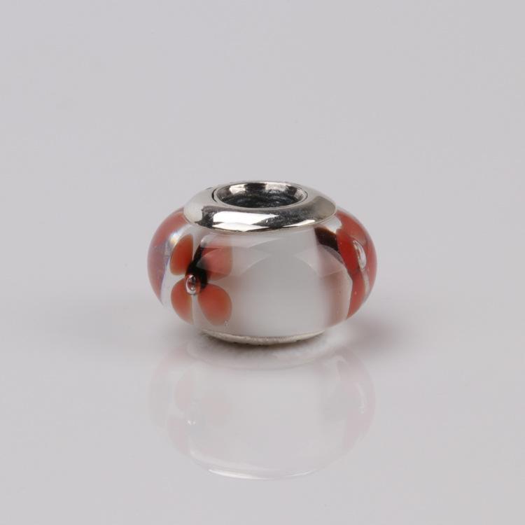 

Бусины-цветы из муранского стекла из стерлингового серебра 925 пробы для браслета Pandora - Весенняя коллекция DIY Ювелирный аксессуар Подарок