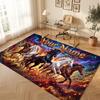 Horse Theme Soft Crystal Velvet Rug Custom Name & Text Print Non Slip Floor Rug for Bedroom Living Room