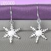 925 Sterling Silver Mesh Snowflake Wisiorek Kolczyki Biżuteria