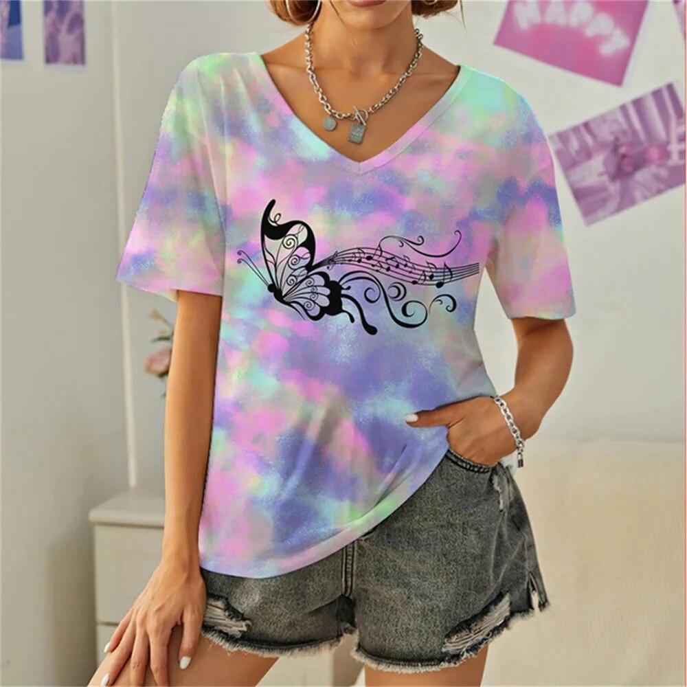 Everyday Versatile Little White Rabbit 3D Print Casual Women T Shirt 2023 Summer Cartoon Short Sleeved Fashion Loose Ladies Top