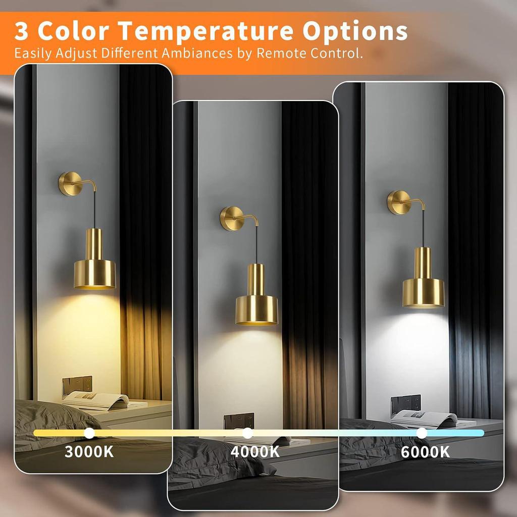 Wireless Battery-Powered Wall Light for Bedroom, Living Room, or Corridor