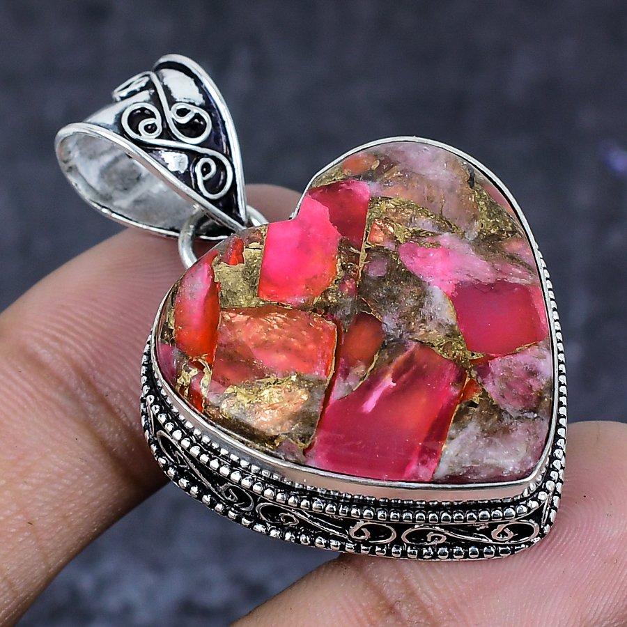 Natural Copper Tourmaline 925 Sterling Silver Jewelry Pendant 1.85" ETC-13872