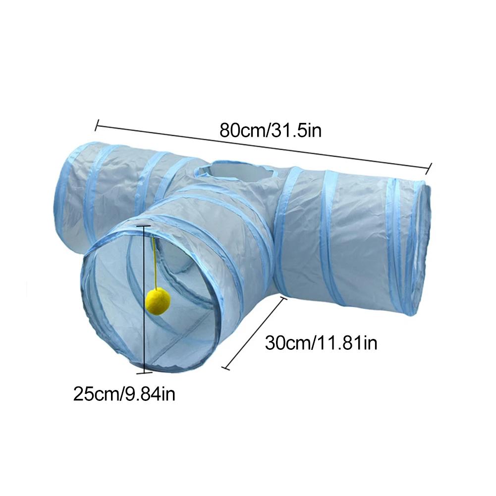 Foldable Cat Tube Interactive Tunnel Toy Scratch-Resistant Cat Tunnel Training Pet Supplies Portable Pet Tunnel with Peek Holes