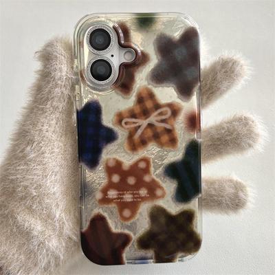 Colorful Plaid Polka Dot Stars Phone Case for iPhone 17,16 Pro Max, & 15