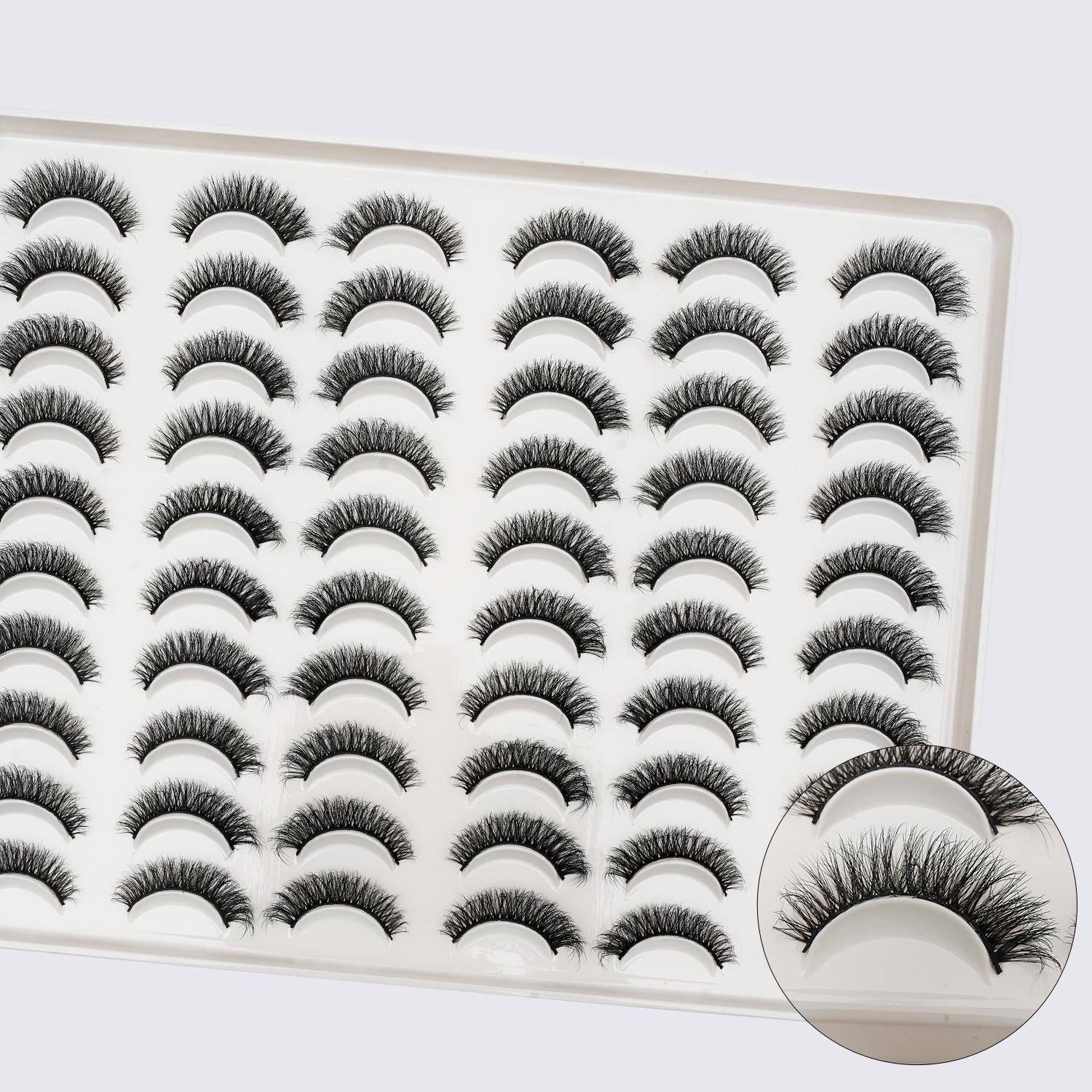 

30 пар пушистых, колючих, густых накладных ресниц 3D5D, в европейском и американском стиле