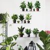 Hand-Painted Potted Green Plant Wall Sticker Elegant Natural Self-Adhesive Removable Decor for Bedroom Living Room Home Background