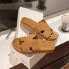 ~ Slippers wear new soft flat-bottomed beach sandals fashionable one-word sandals