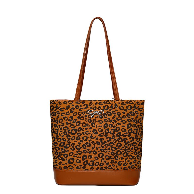 

Сумка на плече з леопардовим принтом Жіноча сумка великої місткості Багатофункціональний рюкзак коричневий