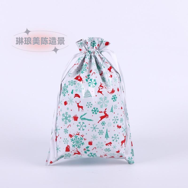 50pcs Christmas Creative Gift Bags Kindergarten Children's Drawstring Aluminum Foil Packaging Bag Gift Candy Storage Bags