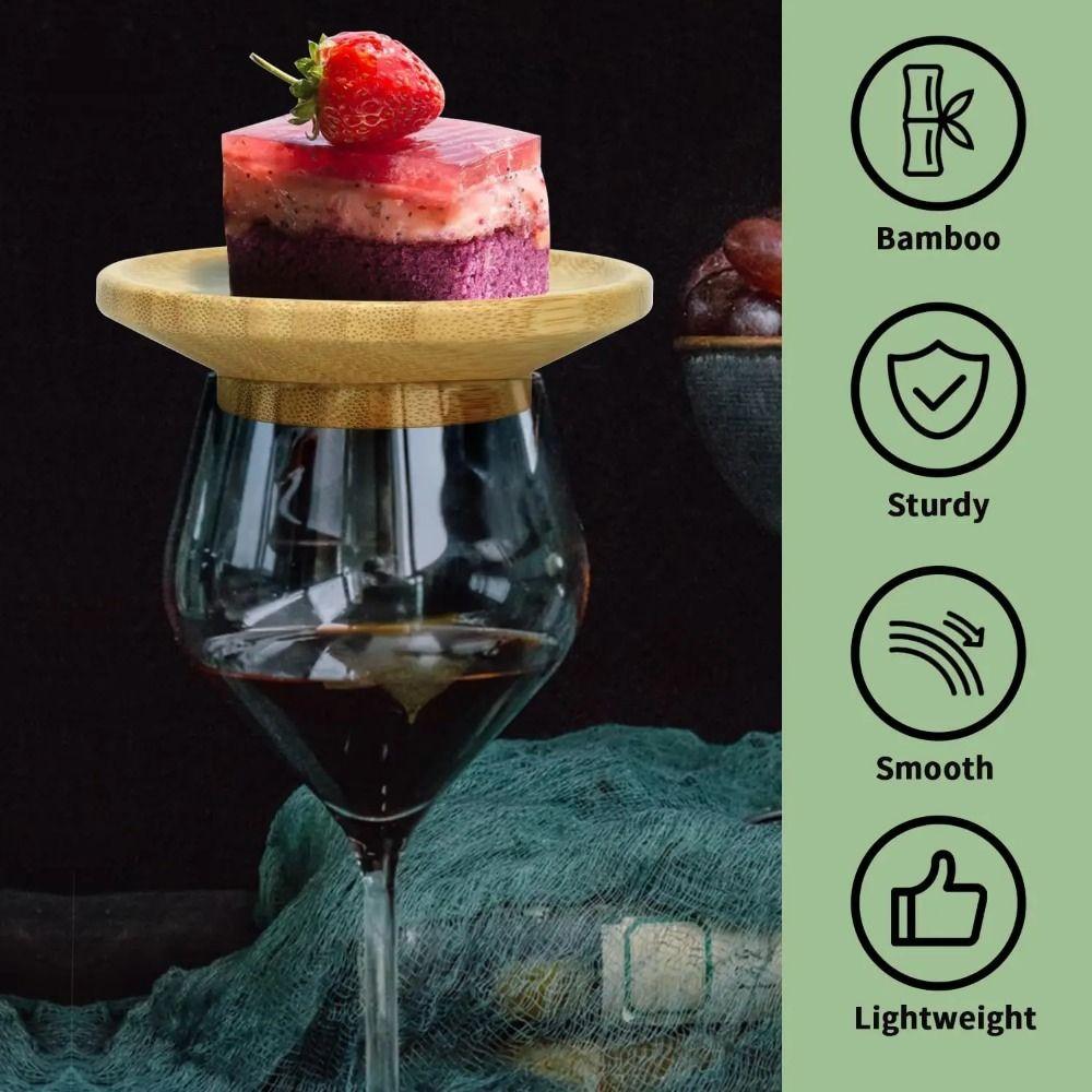 4Pcs Handmade Wine Glass Covers Leakproof Wooden Red Wine Lid Wine Glass Topper  Restaurants