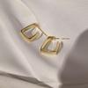 Trendy Geometric Metal Hoop Dangle Earrings - European & American Fashion