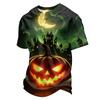 Men's Quick-Dry Halloween T-Shirt with Neck and Short Sleeve