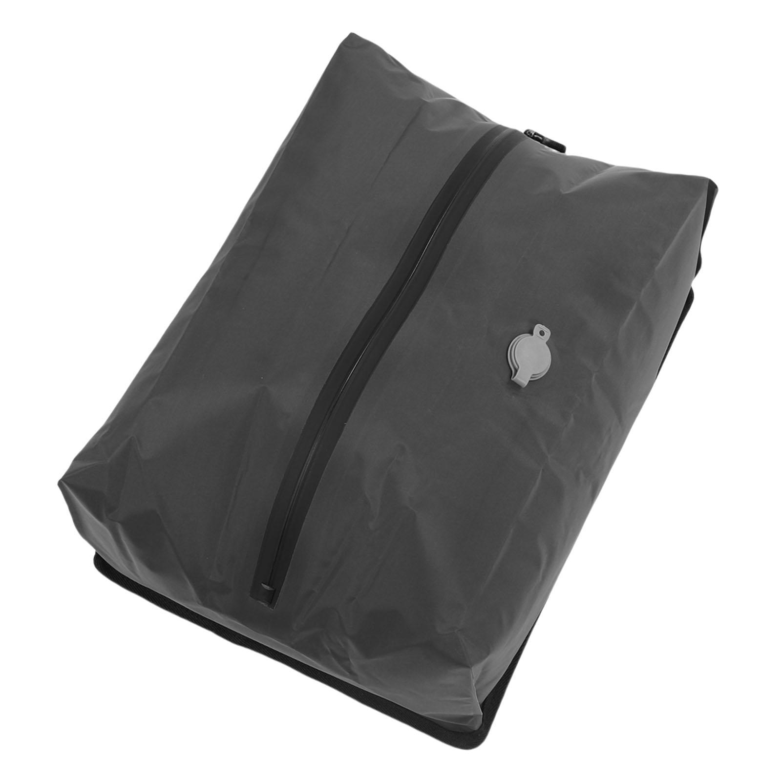 Sac sous vide 17L pour le voyage Sac de compression réutilisable Gain de place Emballage sous vide pour valises Bagages Sac à dos 70D TPU Fond plat Gris