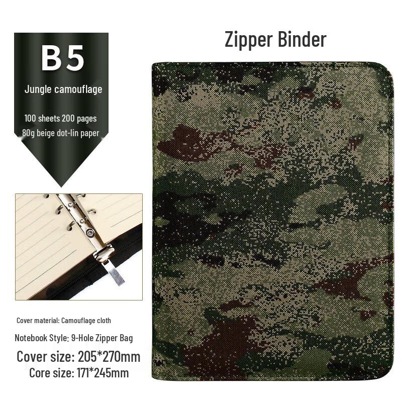 Loose-Leaf Notebook Binder with Zipper Cover
