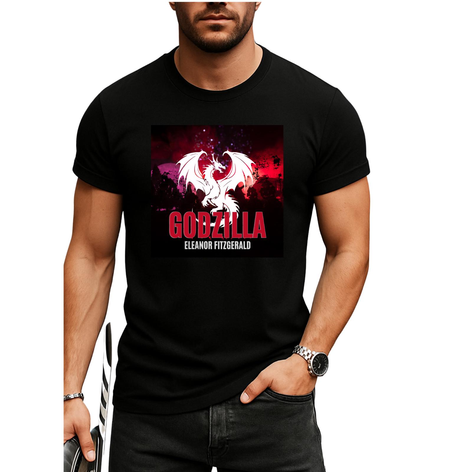 Godzilla T-Shirt Mens Womens Tees Top – Retro Sunset Graphic Tee for Kaiju Fans Godzilla S