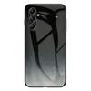For Samsung Galaxy S23 FE Starry Sky Pattern Tempered Glass Case PC+TPU Anti-Scratch Phone Cover