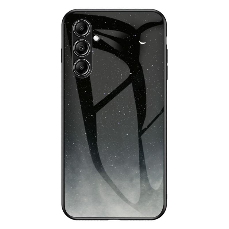For Samsung Galaxy S23 FE Starry Sky Pattern Tempered Glass Case PC+TPU Anti-Scratch Phone Cover