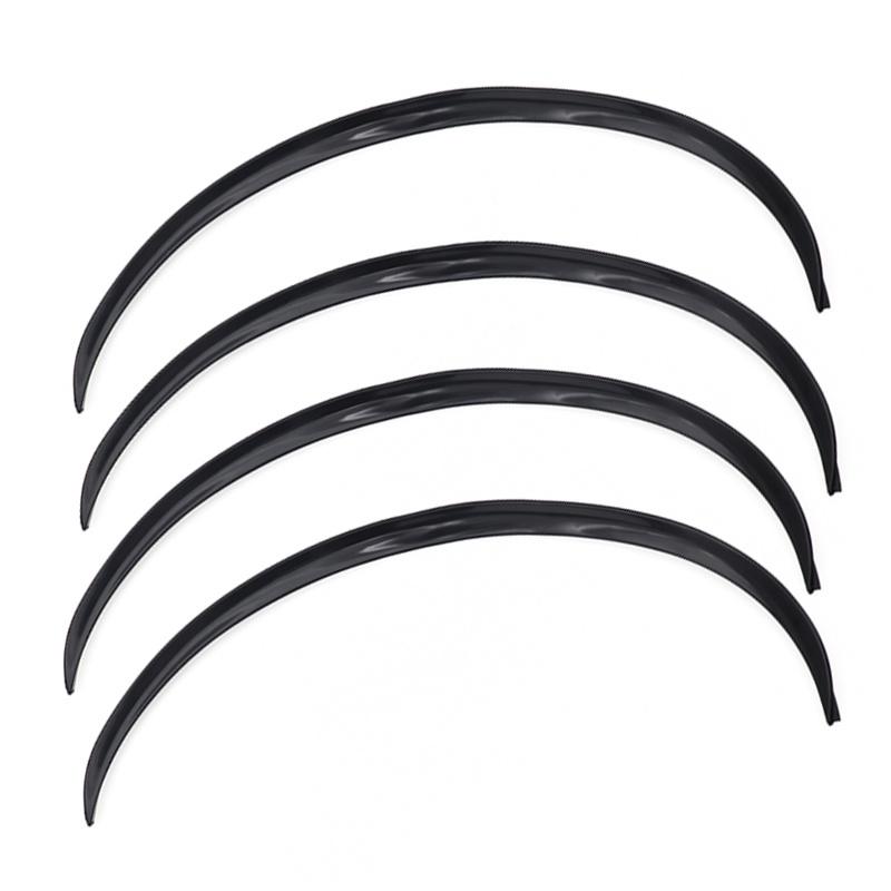 

2/4 шт. универсальный волоконный комплект кузова для автомобиля и грузовика, отделка крыльев, резиновое колесо, полоска для бровей, против царапин, наклейки для губ, черный/ 4pcs BLACK