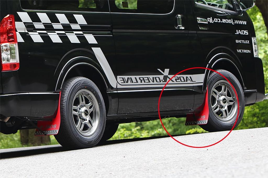 JAOS Mud Guard III Red Front Set for Toyota Hiace 200 Series B621201F (2004+) [Model Year 04.08-] [Compatible with All]