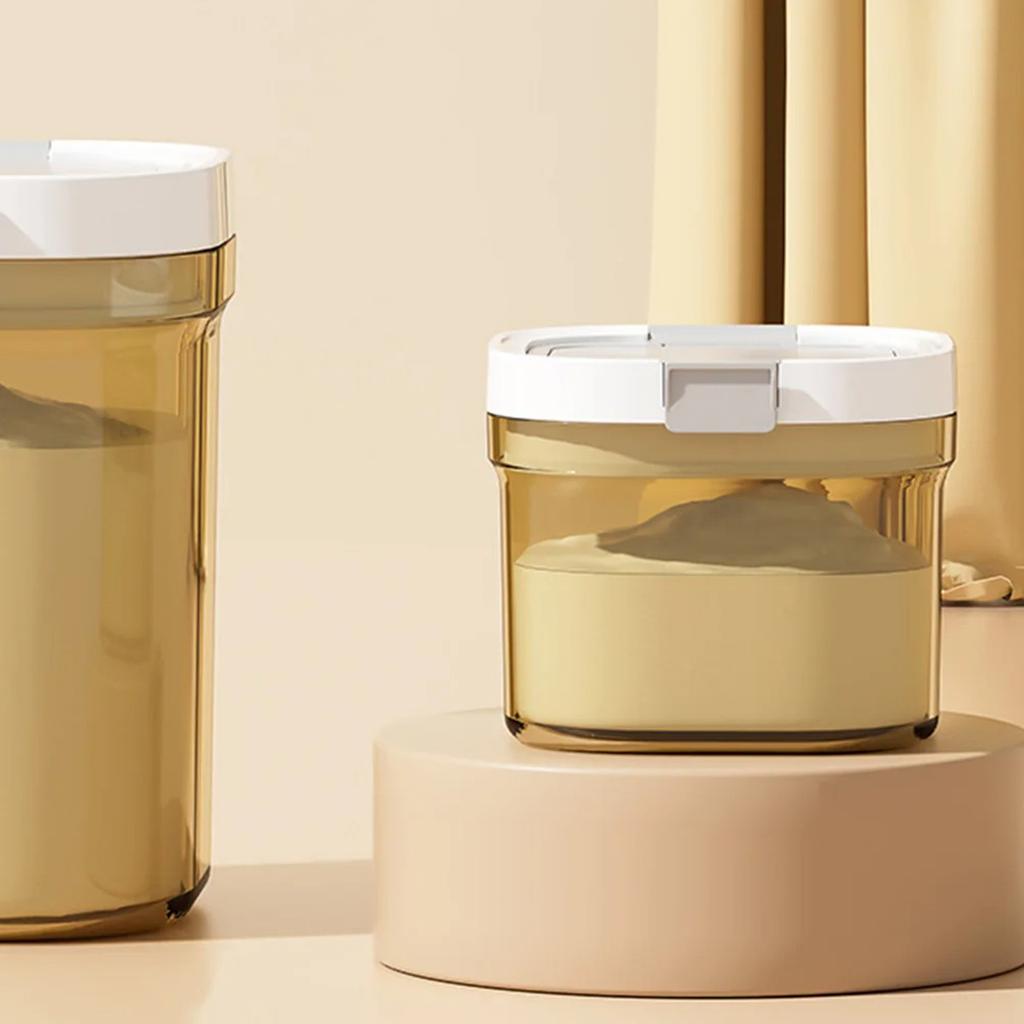 Food Storage Container with Scoop Milk Powder Container Airtight Coffee Canister for Grounds Coffee Tea Sugar Flour Cereal