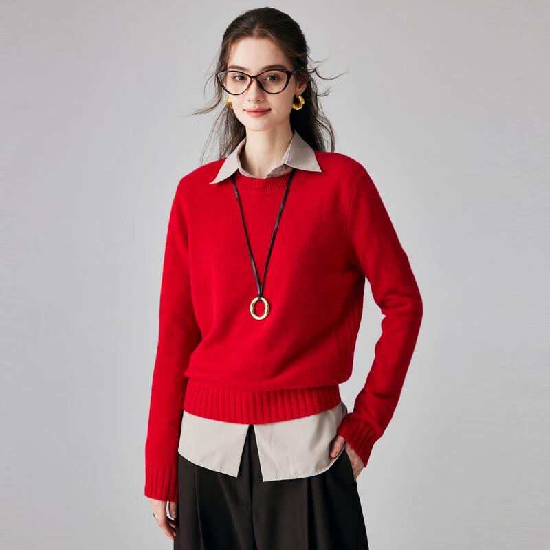 Paluo Women's 12-Gauge Pure Cashmere Round-Neck Sweater