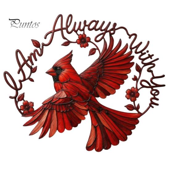 Red Bird Wall Art Metal Decoration, Hollow Sculpture, Indoor Shape Hanging Ornament for Living Room Home Office Sculpture