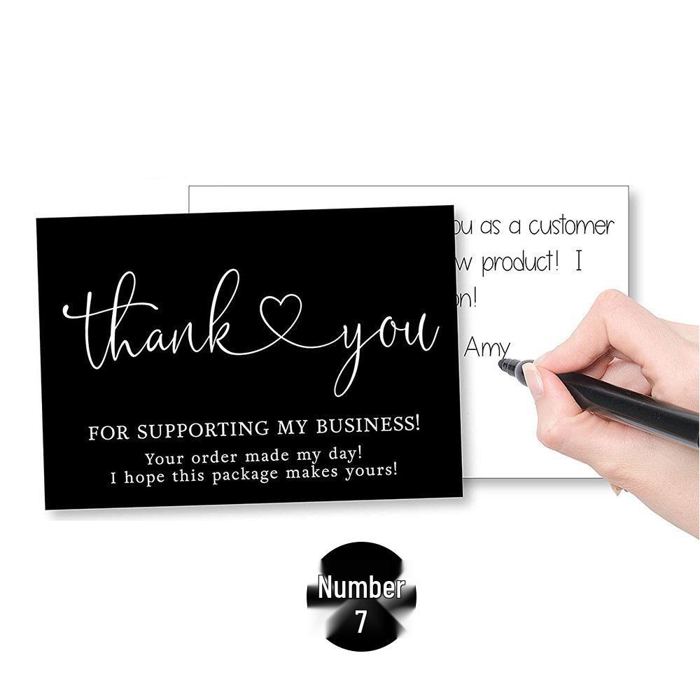Black Thank You Card with Gold Print (9x5cm) - Creative Gift Card for Flower Shops, Online Stores, Cakes, and Blessings