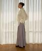 Probo Elastic Maxi Long Check Skirt / Brown