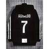 Boys' Football Hoodie - Ronaldo NO.7 Jersey Design, Black and White Sports Pullover
