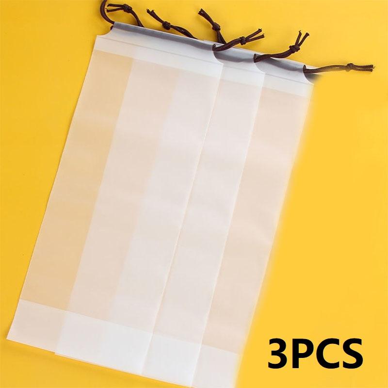 3PCS Umbrella Cover Bag Rain Umbrella Cover for Waterproof Translucent Plastic Bag Reusable Portable Umbrella Drawstring